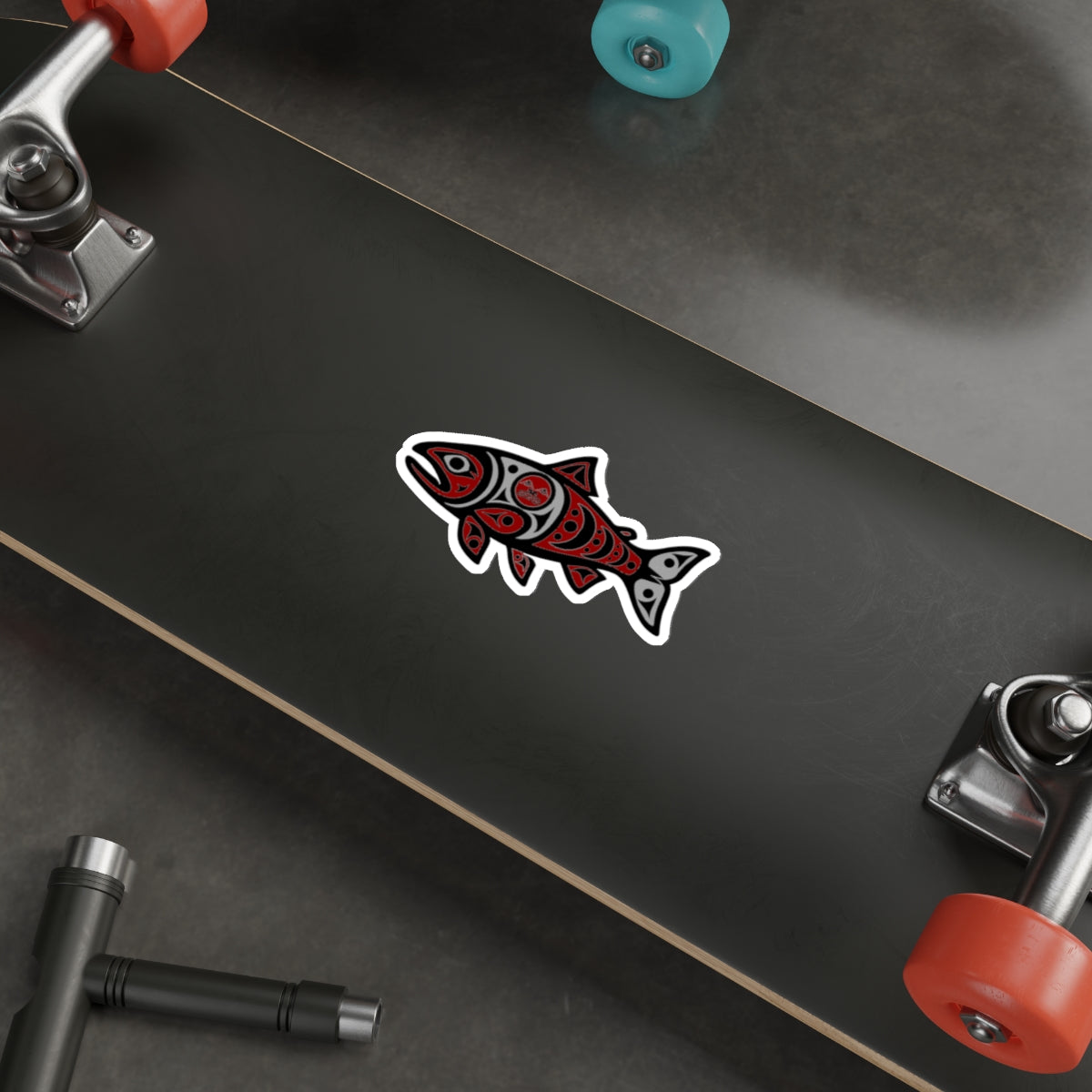 Spawn Die-Cut Sticker — Northwest Coast Indigenous Fish Design