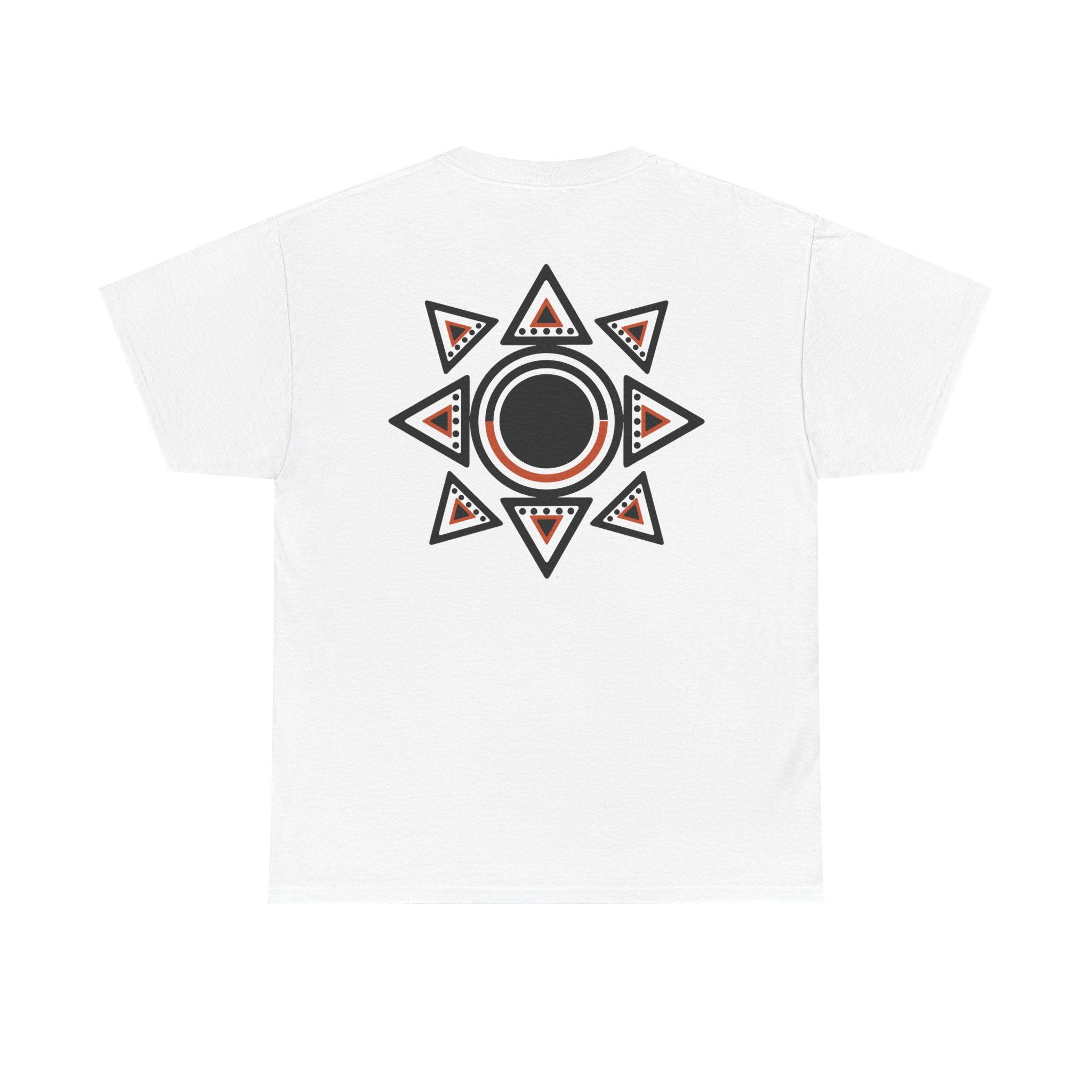 Geometric Sun Symbol Tee | Tribal Eclipse Graphic T-Shirt