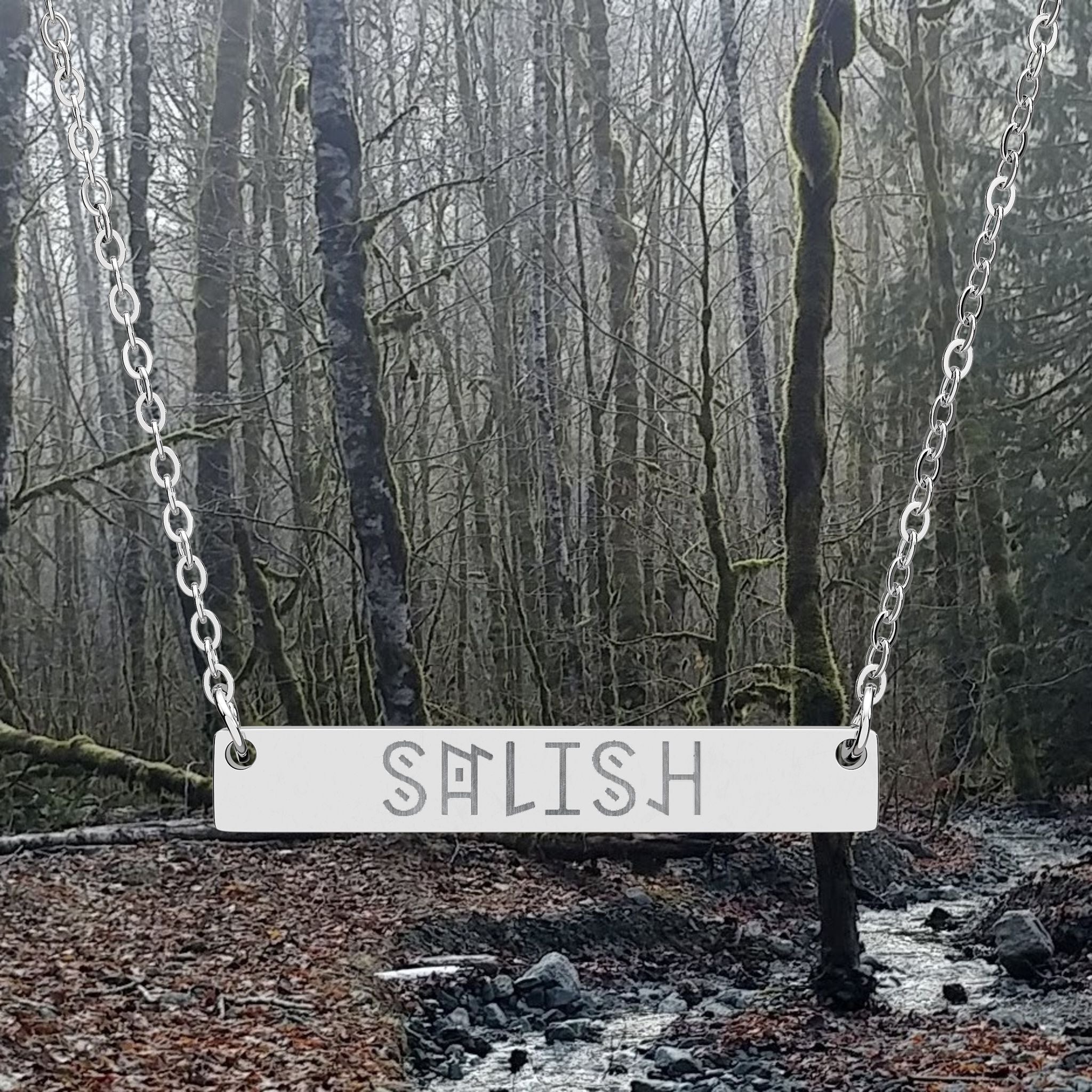 Engraved Horizontal Bar Necklace — Personalized Name Bar Necklace (Custom Engraving)