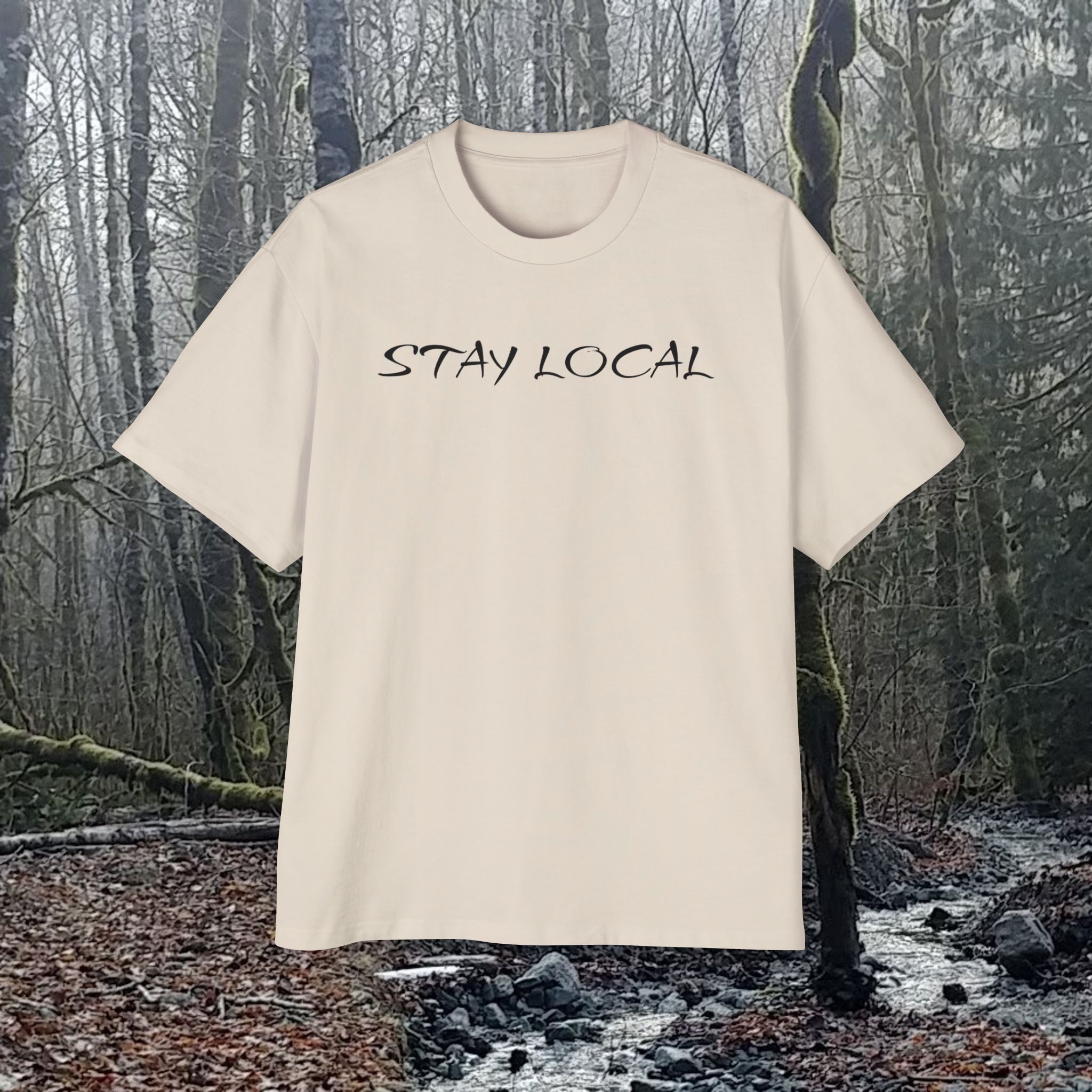 Stay Local Oversized Tee — Pacific Northwest Salmon Graphic Shirt