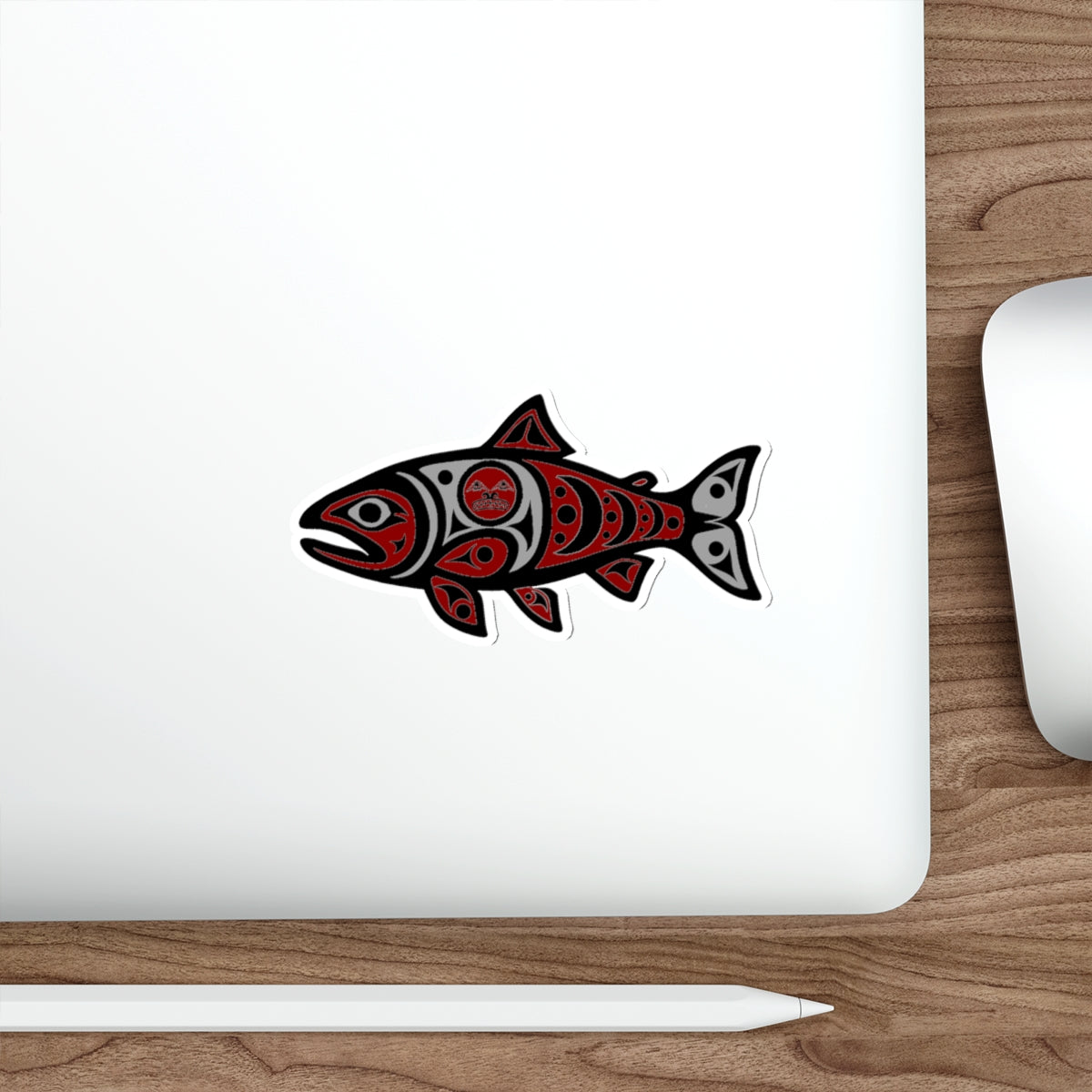 Spawn Die-Cut Sticker — Northwest Coast Indigenous Fish Design