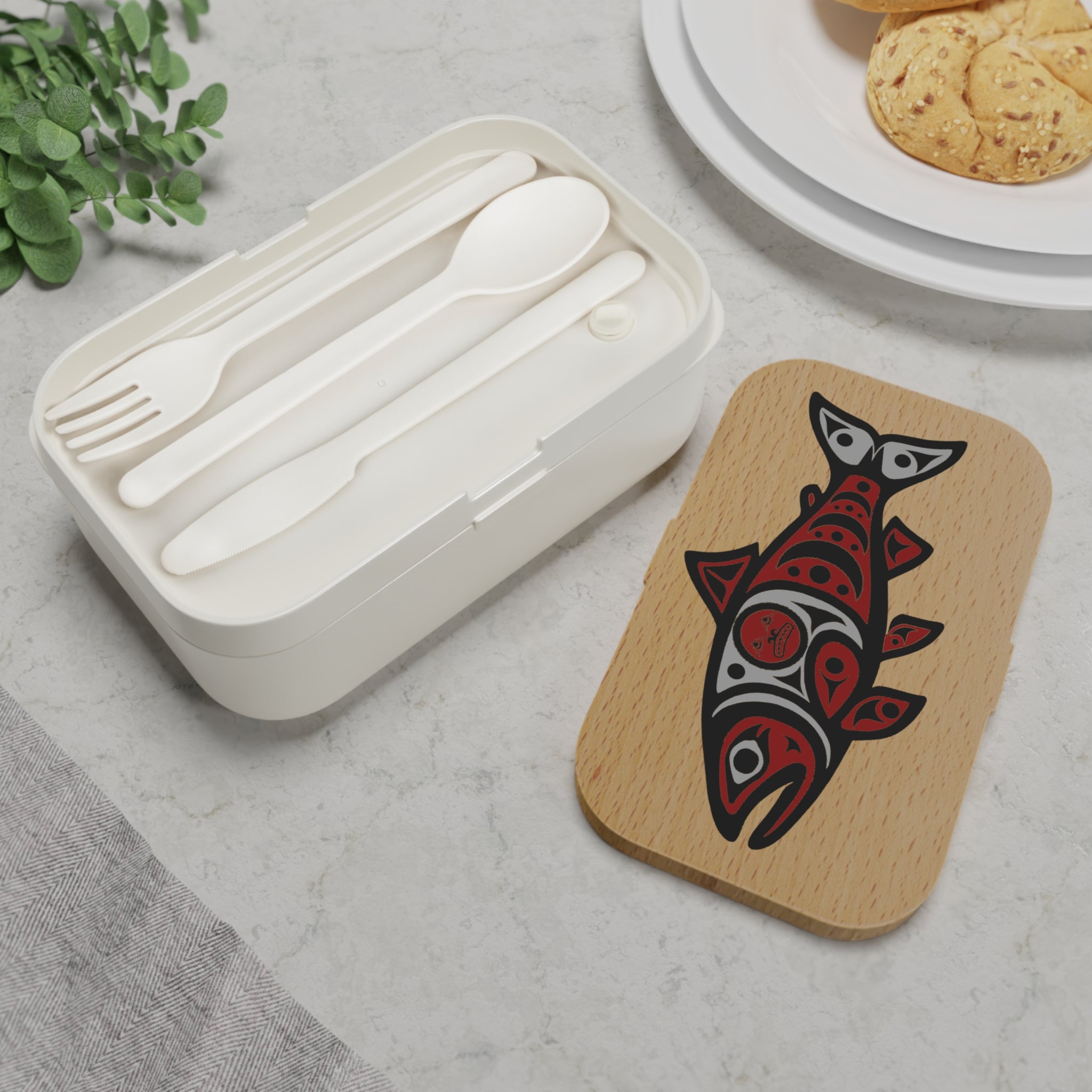 "SPAWN" Bento Lunch Box | Indigenous Style Fish Art