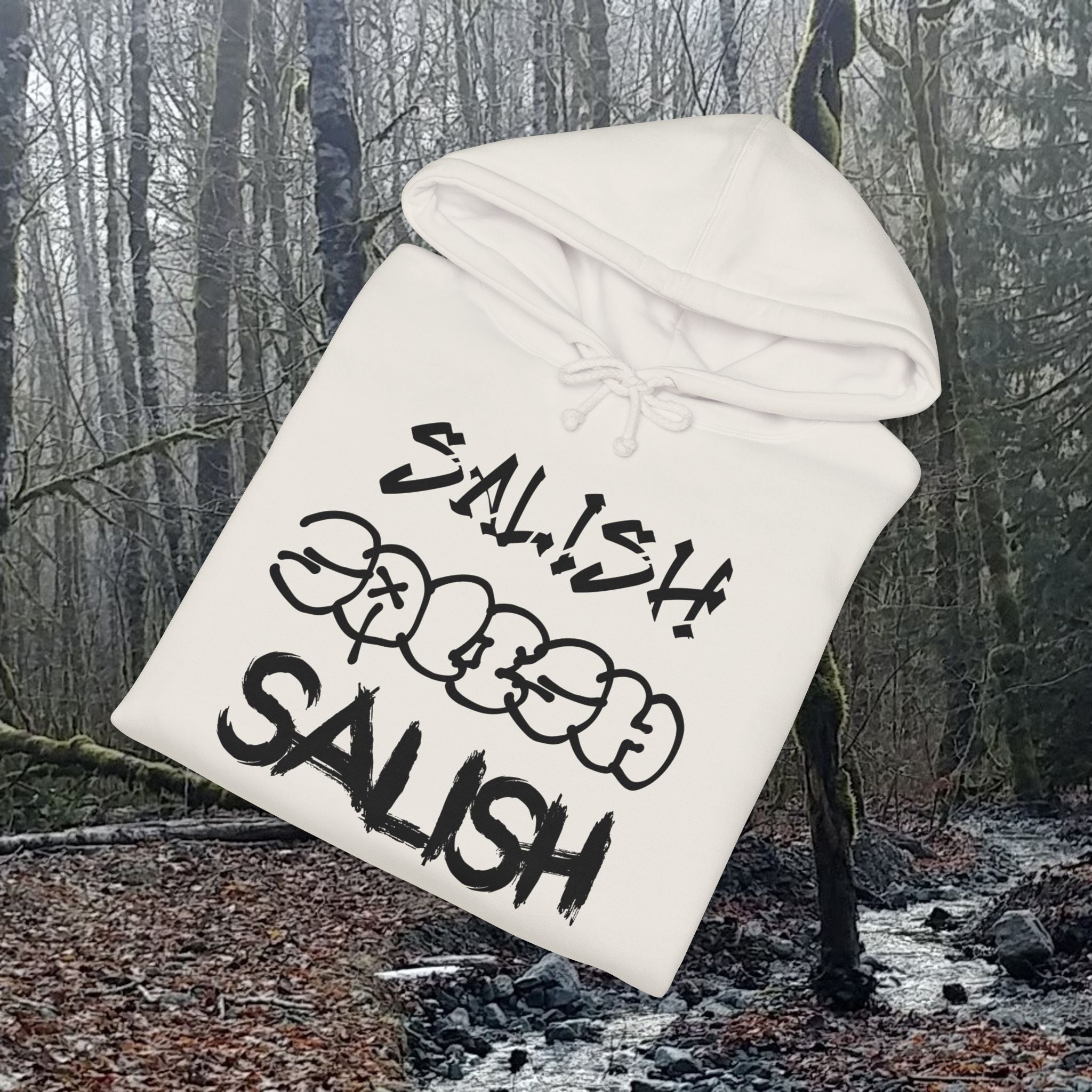 Salish Sun Graphic Hoodie — Indigenous-Inspired Tribal Logo Pullover