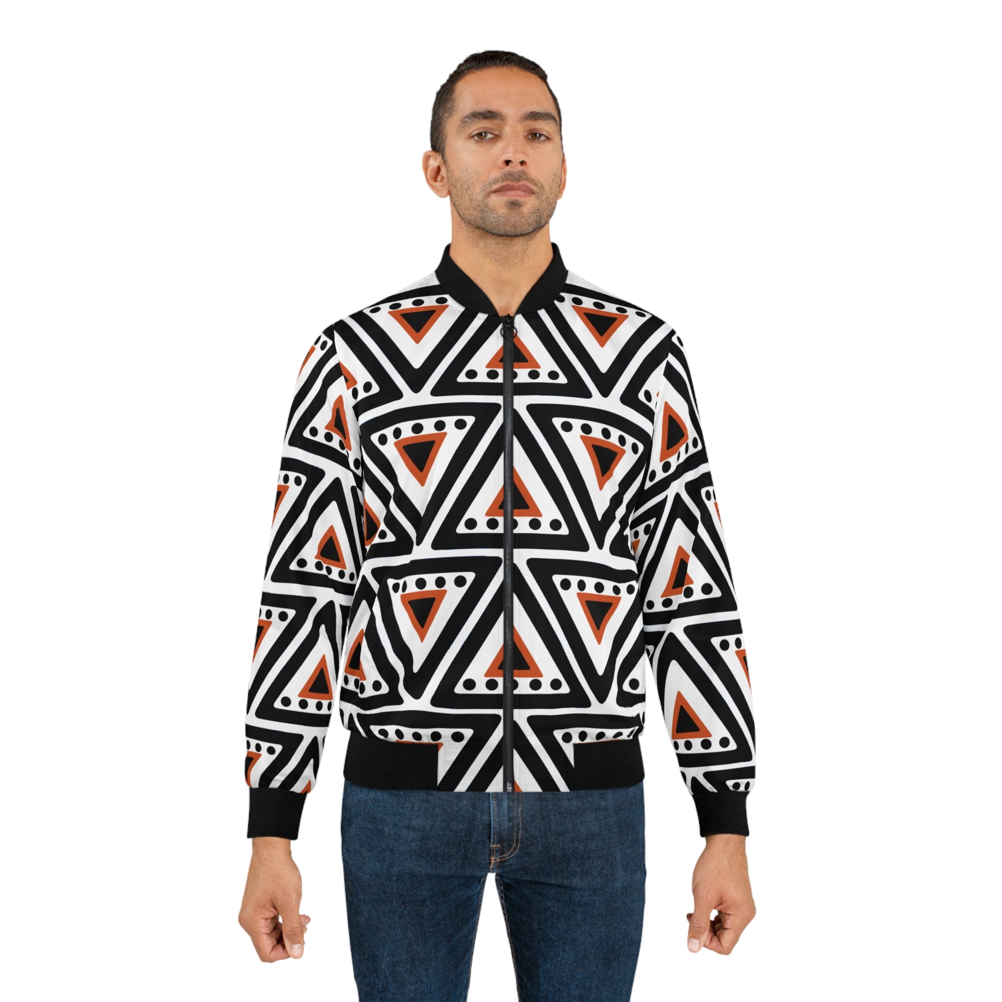 "Tide" bomber jacket- Tribal geometric print