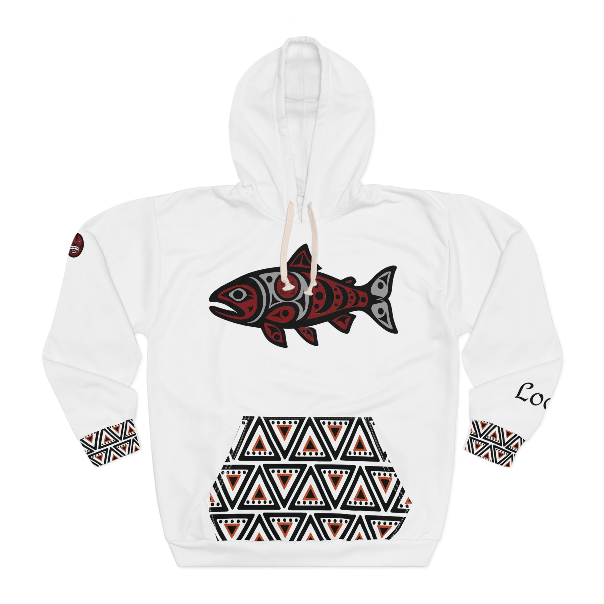 Local patchwork hoodie — Pacific Northwest Indigenous Art Pullover