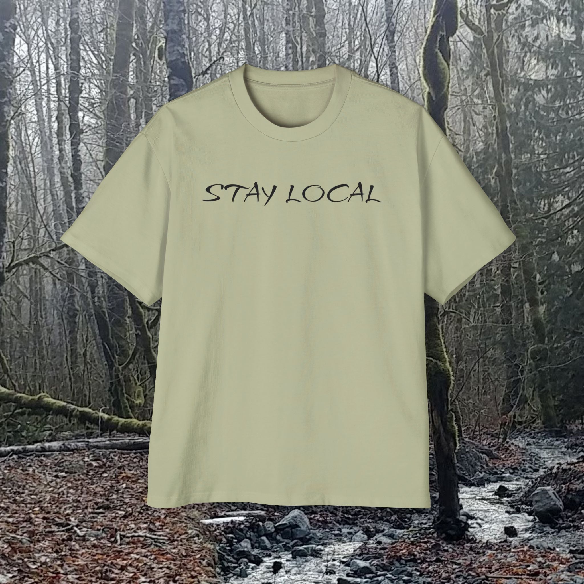 Stay Local Oversized Tee — Pacific Northwest Salmon Graphic Shirt