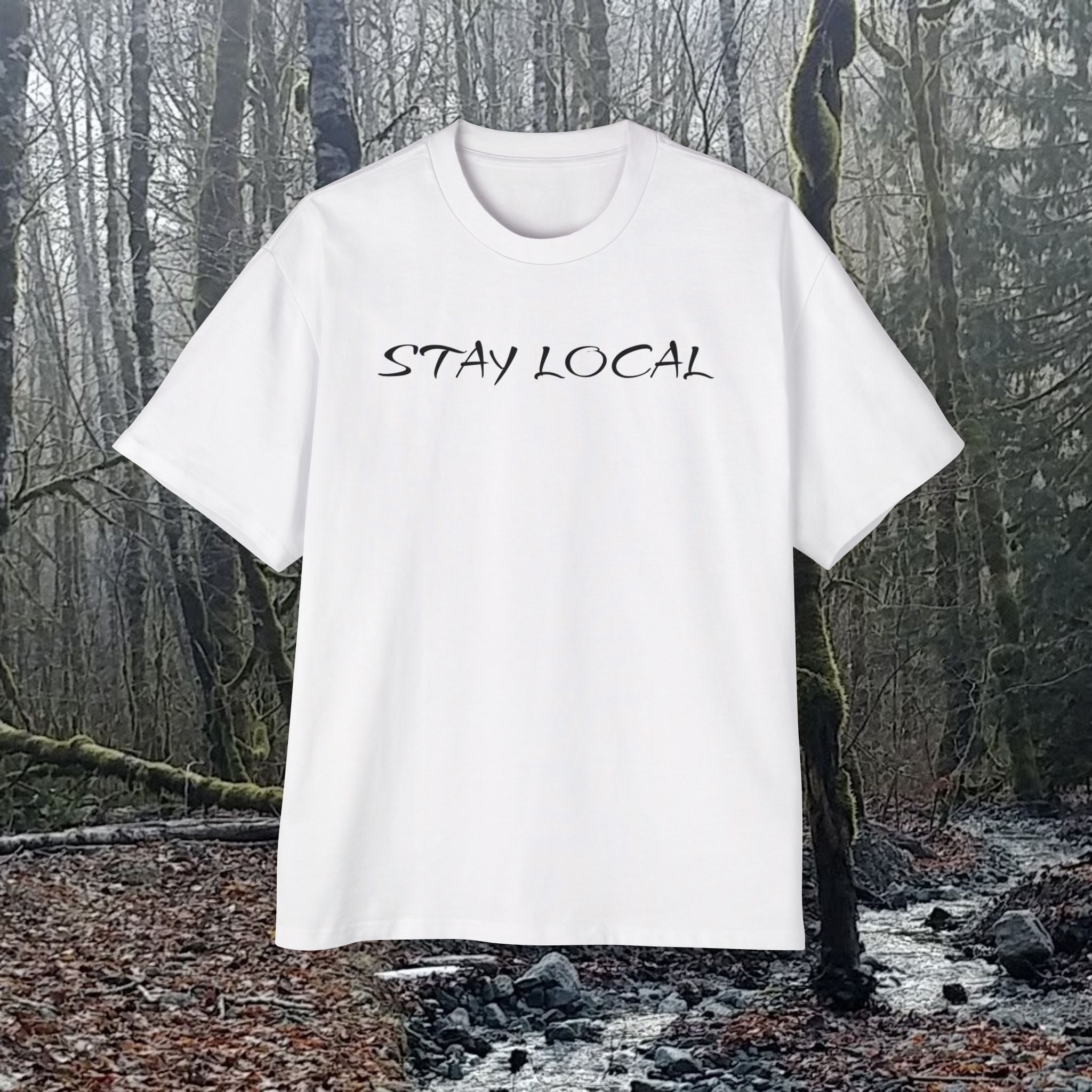 Stay Local Oversized Tee — Pacific Northwest Salmon Graphic Shirt
