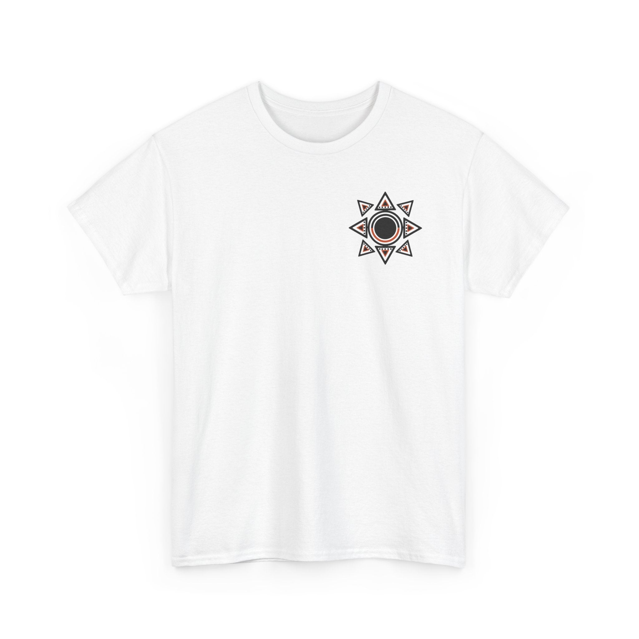Geometric Sun Symbol Tee | Tribal Eclipse Graphic T-Shirt