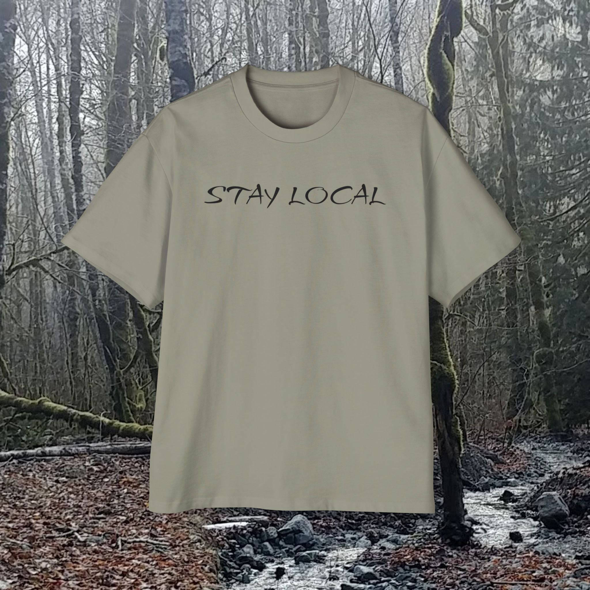 Stay Local Oversized Tee — Pacific Northwest Salmon Graphic Shirt
